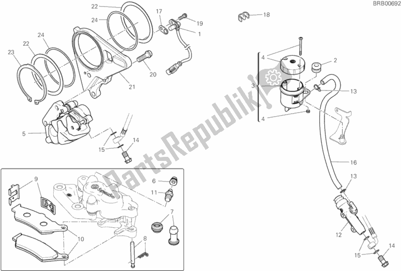 Toutes les pièces pour le Système De Freinage Arrière du Ducati Diavel 1260 Thailand 2019